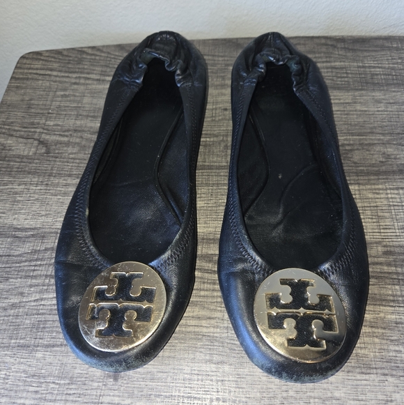 Tory Burch Black Leather Ballet Flats, Size 9M - Picture 16 of 16